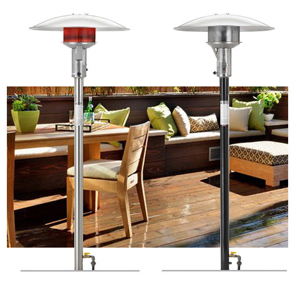 Sunglo PSA265SS Permanent Natural Gas Outdoor Infrared Patio Heater - 34.5 x 34.5 x 93 in. - Stainless Steel Color